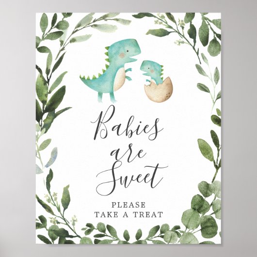 Mam BabyDinosaur Baby shower Baby's zijn zoet geba Poster (Voorkant)