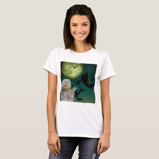 Mam, Bat en Moon Halloween T-shirt (Voorkant volledig)