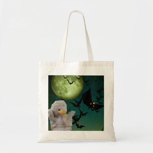 Mam, Bat en Moon Halloween Tote Bag (Voorkant)
