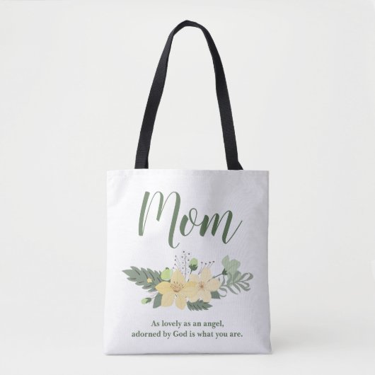 Mam Beauty Floral Quote Tote Bag (Voorkant)