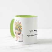 Mam, bedankt perzik boeket Moederdag koffie Mok (Voorkant links)