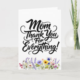 Mam Bedankt Voor Alles Aquarel Wilde Bloemen Kaart