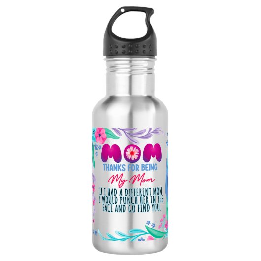 Mam Bedankt voor mijn moeder Waterfles (Voorkant)