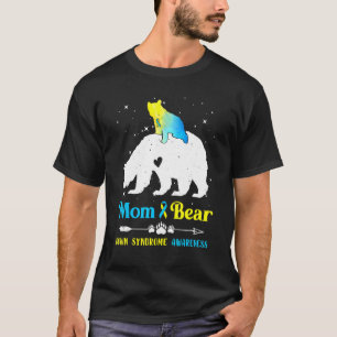 Mam Beer Down Syndrome Awareness Blue Yellow Ribbo T-shirt