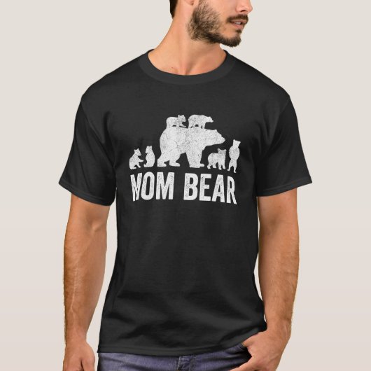 Mam Beer Moederdag S. Funny Moeder Six Cub Kindere T-shirt (Voorkant)