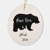 Mam beer-sierbloem, Mam Kerst-sierbloem Keramisch Ornament (Links)