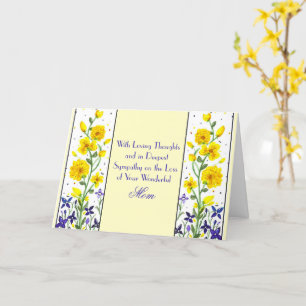 Mam Bereavement Yellow Flowers Sympathcard Kaart