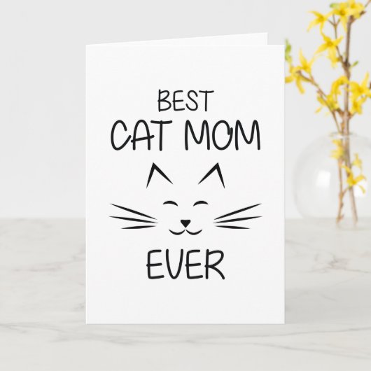 Mam - Beste katmam ooit Kaart (Gele Bloem)