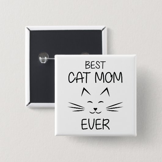 Mam - Beste katmam ooit Vierkante Button 5,1 Cm (Voorkant /achterkant)