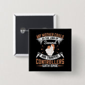 Mam - Bezig als luchtverkeersleiders Vierkante Button 5,1 Cm (Voorkant /achterkant)