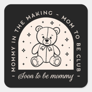 Mam binnenkort mama zwangere club schattig vierkante sticker