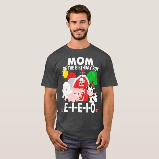 Mam Birthday Boy Old MacDonald Birthday Party T-shirt (Voorkant volledig)