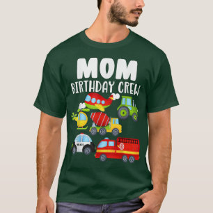 Mam Birthday Crew Bday Boy Fire Truck Airplane T-shirt