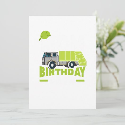 Mam Birthday Crew Garbage Truck Kaart (Staand voorkant)