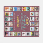 Mam Birthday Fotosjabloon Roze Fleece Deken (Voorkant (Horizontaal))