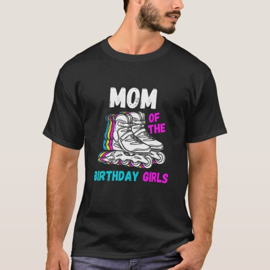 Mam Birthday Rolling Schaats Birthday Family Party T-shirt (Voorkant)