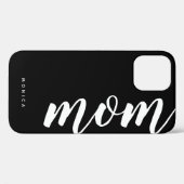 Mam Black en White Minimalist iPhone 12 Hoesje (Achterkant (horizontaal))