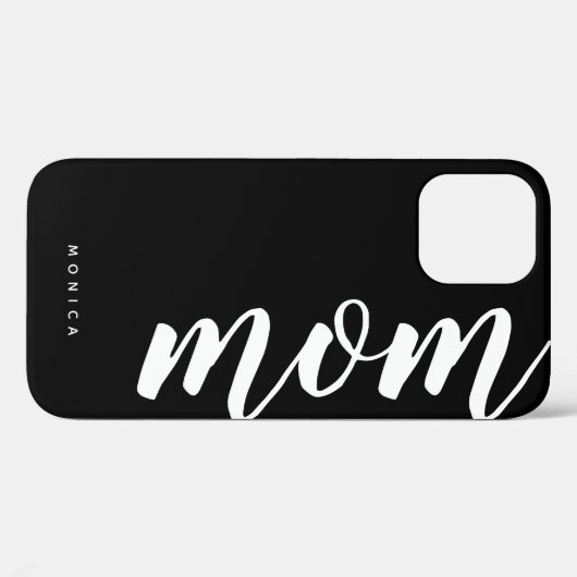Mam Black en White Minimalist iPhone 12 Hoesje (Achterkant (horizontaal))