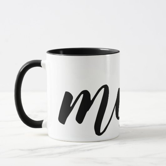 Mam Black en White Minimalist Typografie Mok (Links)