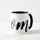 Mam Black en White Minimalist Typografie Mok (Voorkant rechts)