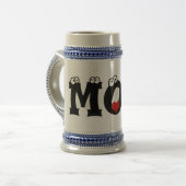 Mam Black White Text Red Heart Love Stein Mok (Voorkant links)