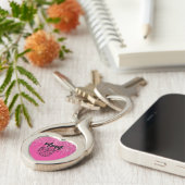 Mam Blessing Quote Pink Dripping Glitter Sleutelhanger (Zijkant)