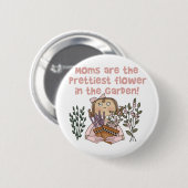 Mam  Bloem in de tuin Ronde Button 5,7 Cm (Voorkant /achterkant)