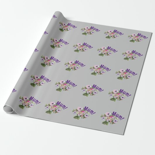 Mam! Bloemen Cadeaupapier (Uitgerold)