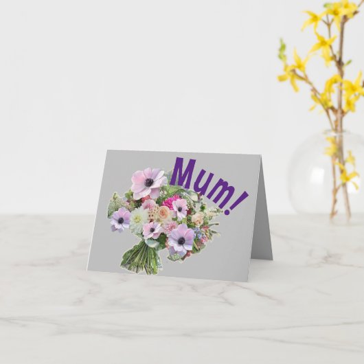 Mam! Bloemen Kaart (Gele Bloem)