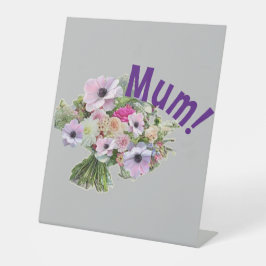 Mam! Bloemen Reclamebord Met Voetstuk