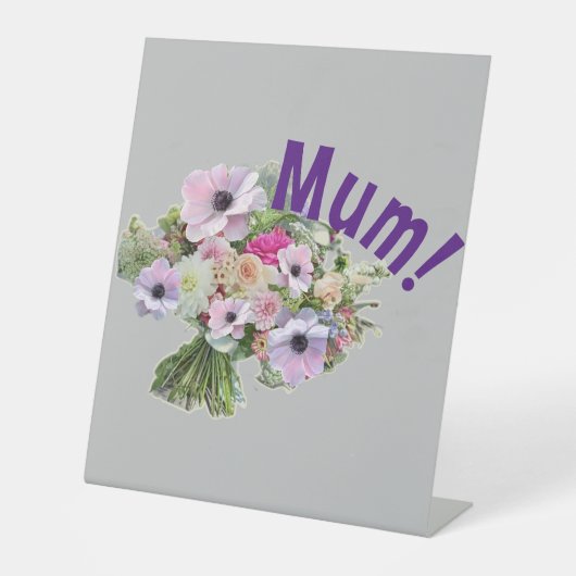 Mam! Bloemen Reclamebord Met Voetstuk (Voorkant)