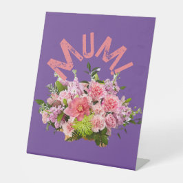 Mam! Bloemen Reclamebord Met Voetstuk
