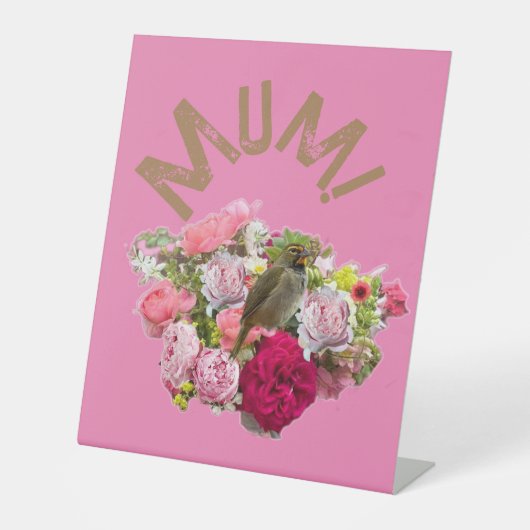 Mam! Bloemen Reclamebord Met Voetstuk (Voorkant)