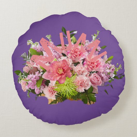 Mam! Bloemen Rond Kussen (Achterkant)