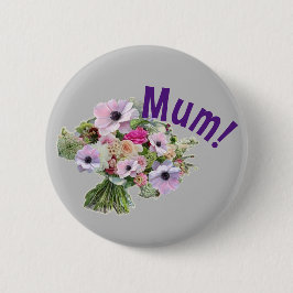 Mam! Bloemen Ronde Button 5,7 Cm