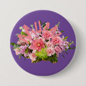 Mam! Bloemen Ronde Button 7,6 Cm (Voorkant)