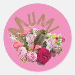 Mam! Bloemen Ronde Sticker