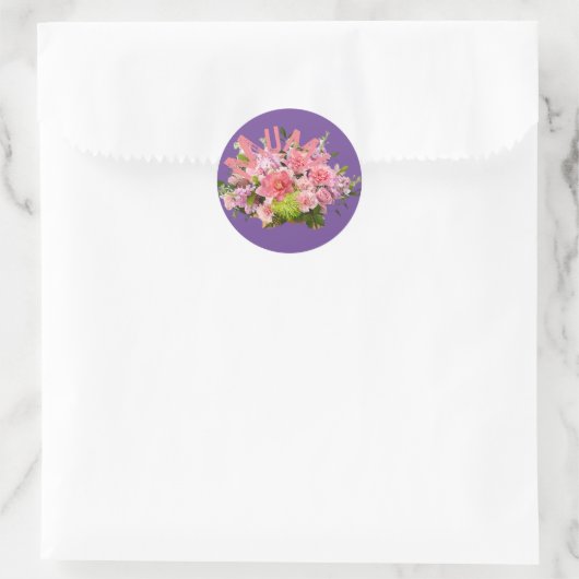 Mam! Bloemen Ronde Sticker (Tas)