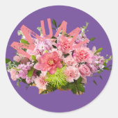Mam! Bloemen Ronde Sticker (Voorkant)