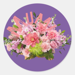 Mam! Bloemen Ronde Sticker