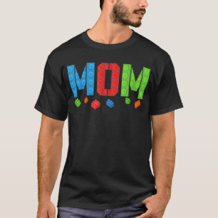Mam blokkeert Masterbouwer Brick Bouwer Birthday T-shirt