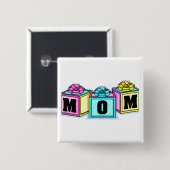 Mam (Blokken) Vierkante Button 5,1 Cm (Voorkant /achterkant)