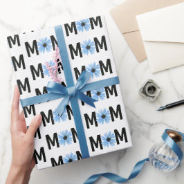 Mam Blue Daisy Design Cadeaupapier