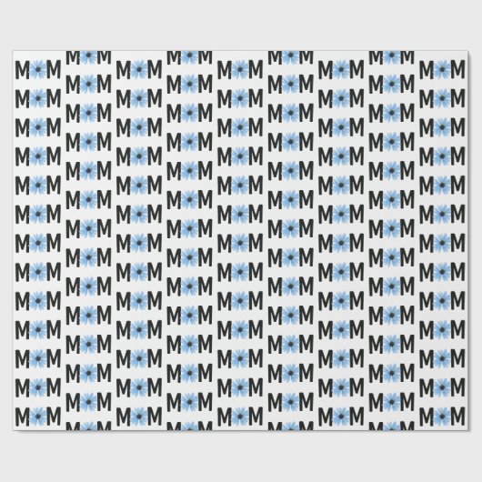 Mam Blue Daisy Design Cadeaupapier (Vlak)