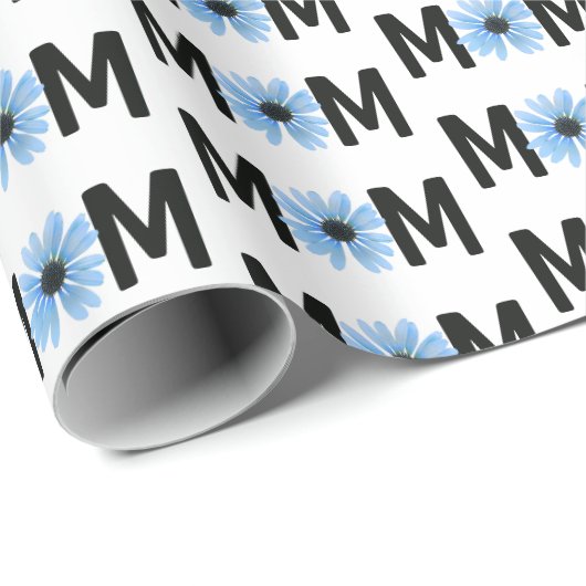 Mam Blue Daisy Design Cadeaupapier (Rol Hoek)