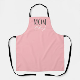 Mam Blush Pink White Script Chef Schort