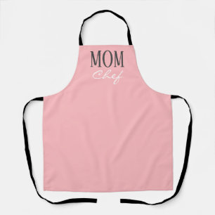 Mam Blush Pink White Script Chef Schort