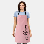 Mam Blush Roze Zwart Manuscript Aangepast Schort (Gedragen)