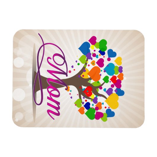 Mam Boom van het Leven Harten Magneet (Horizontaal)