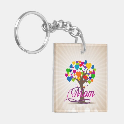 Mam Boom van het Leven Harten Sleutelhanger (Voorkant Links)